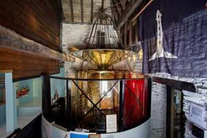 An old lighthouse light in the Wick Heritage Museum, Wick, Scotland.