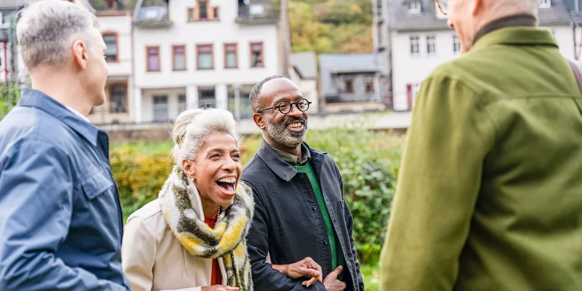 Guests laughing while exploring Bacharach in Germany