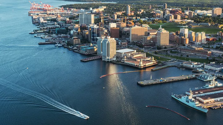 Aerial view Halifax Waterfront, Halifax, Canada