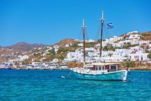 Traditional Caique cruise from Mykonos, Greece