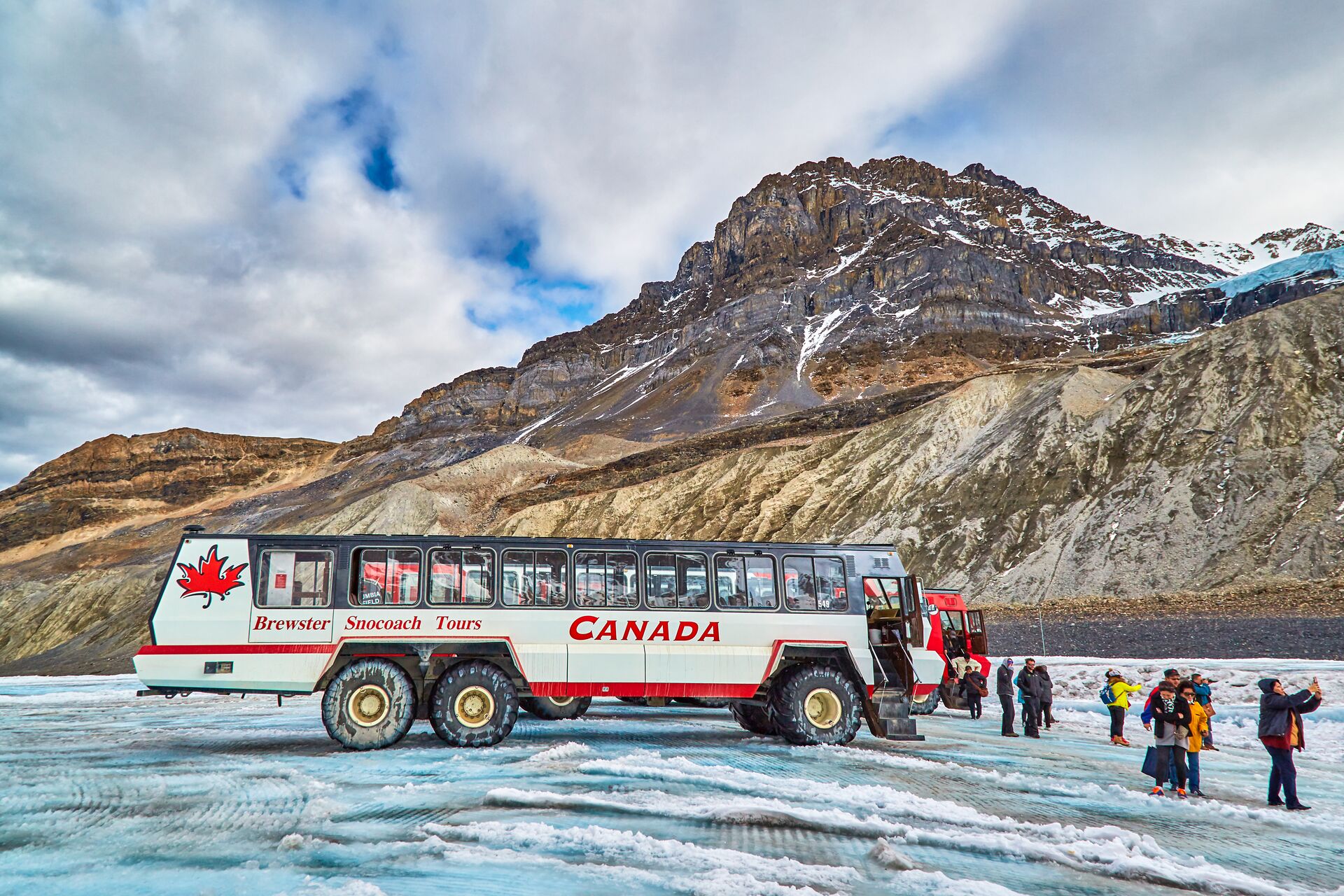 People On The Glacier Walk On Athabasca Glacier 614182723