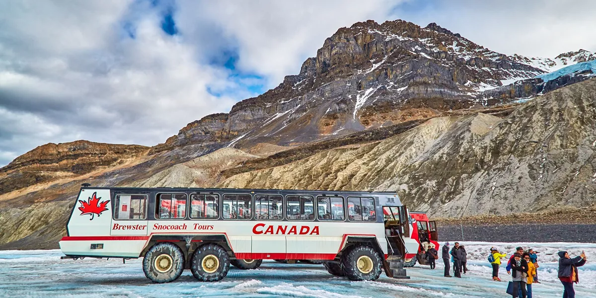 People On The Glacier Walk On Athabasca Glacier 614182723