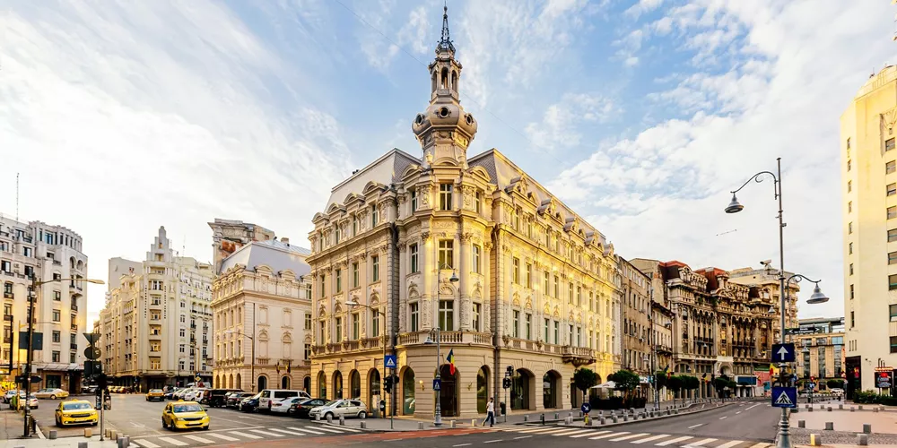 Bucharest Historical Center With Calea Victoriei Boulevard, Romania