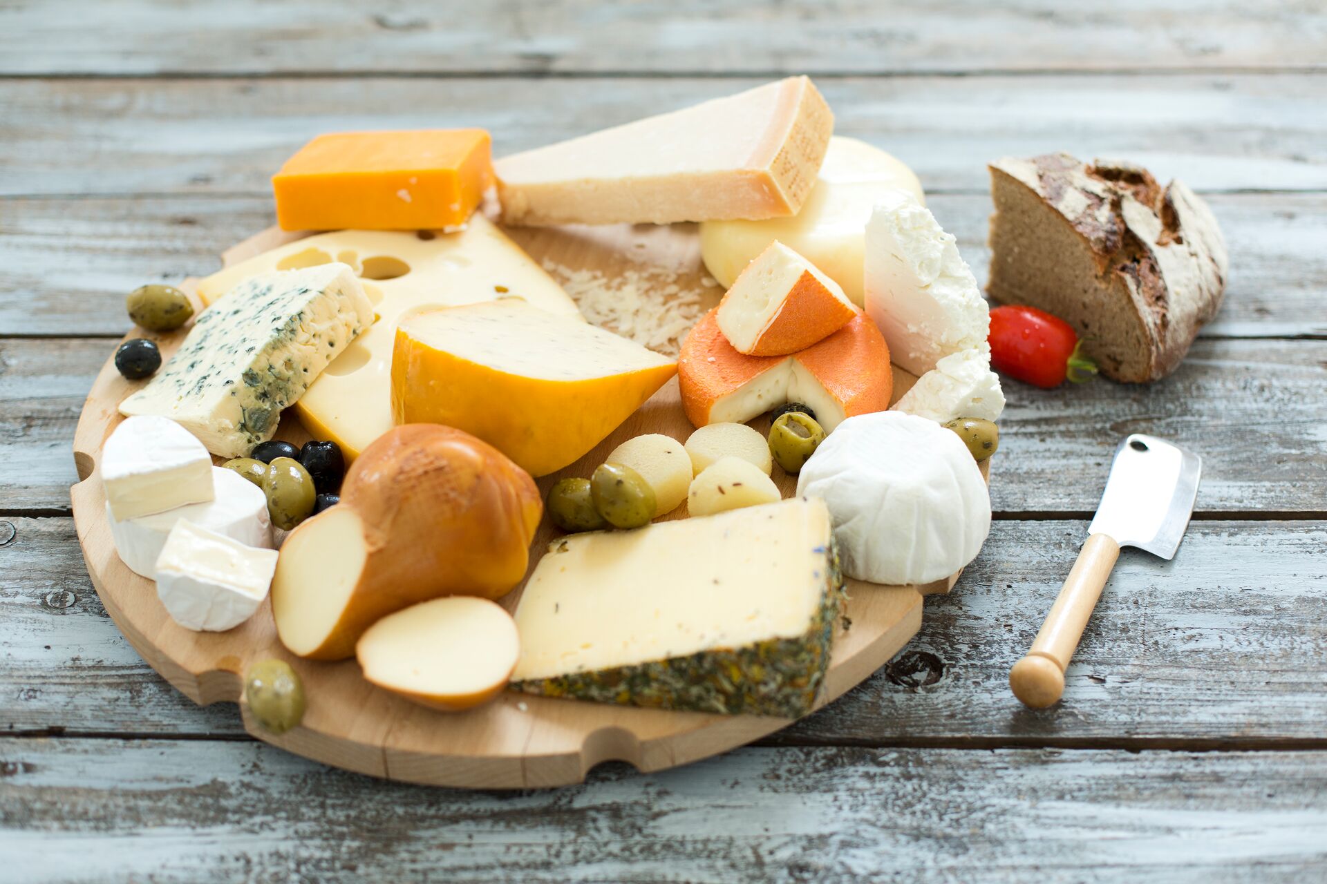Large Cheese Platter With Different Sorts Of Cheese 675023277