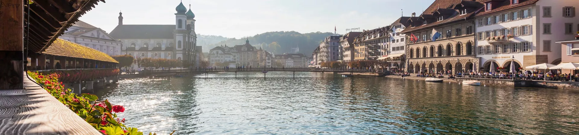 Switzerland, Canton Of Lucerne, Lucerne, Old Town, Reuss River, Chapel Bridge