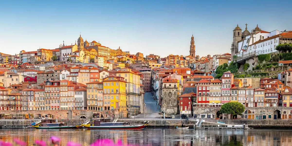 A panoramic view of Ribeira in Porto, Portugal