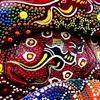 Close up of Aboriginal art