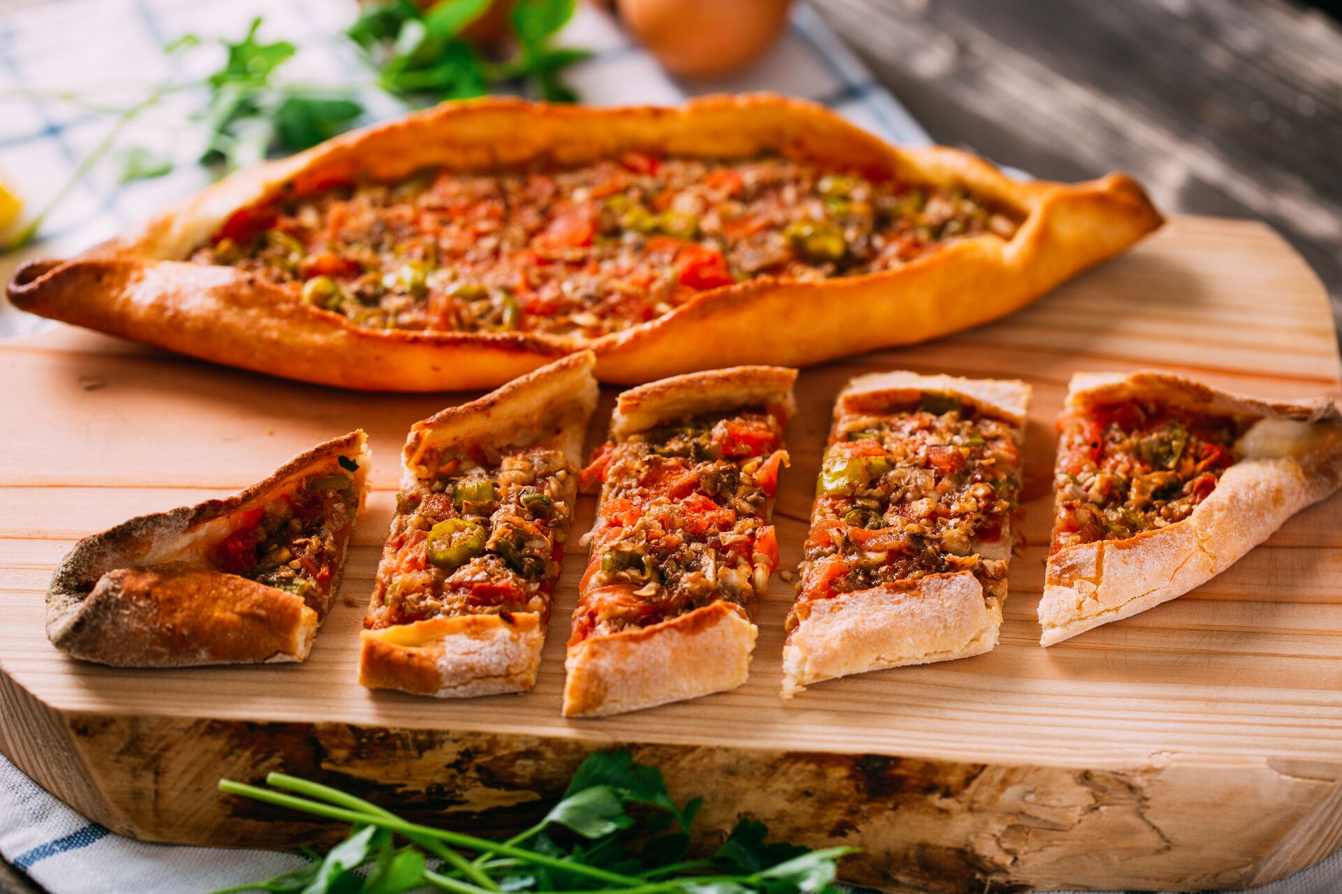 Authentic Turkish Pide Turkish Pide Are Breads That Filling With Beef