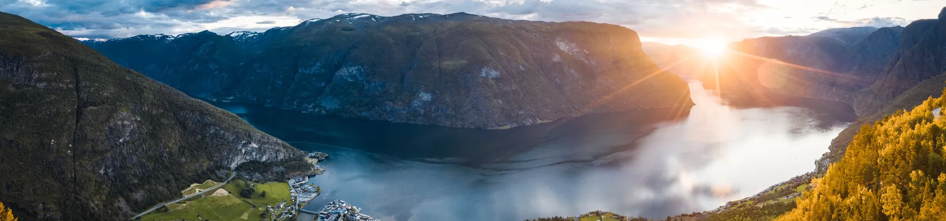 Aurlandsfjord At Sunset in Norway, Scandinavia