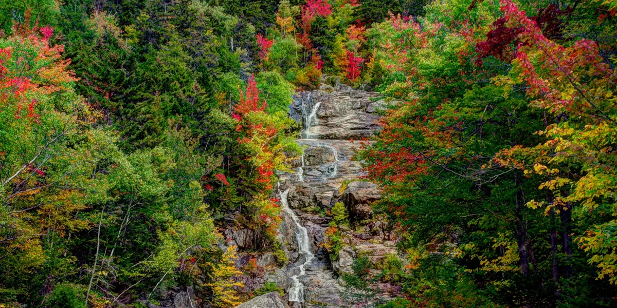 Large Silver Cascade Waterfall In Autumn 922725690