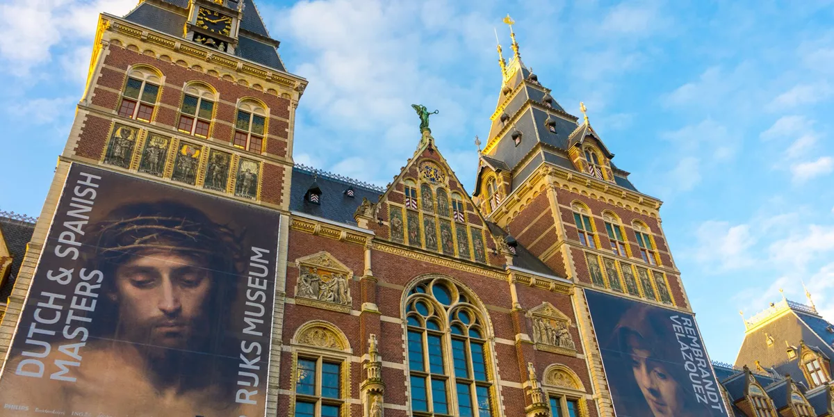 Rijksmuseum at sunrise in Amsterdam, Netherlands