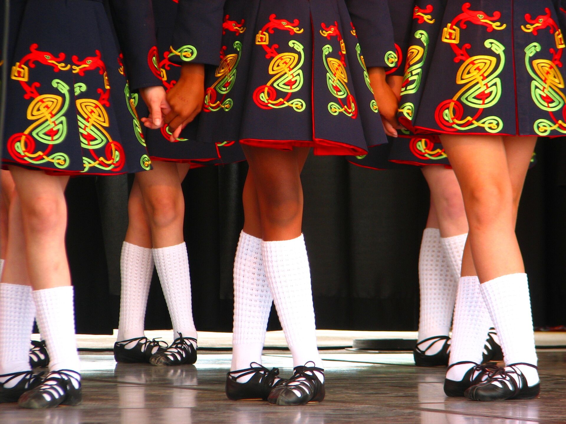 Irish Dancers in traditional clothing