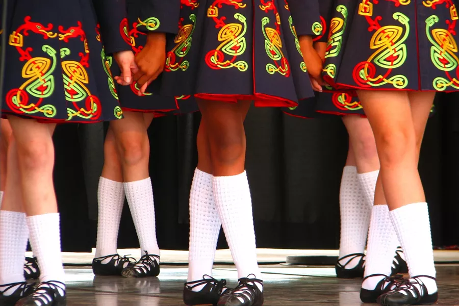 Irish Dancers in traditional clothing