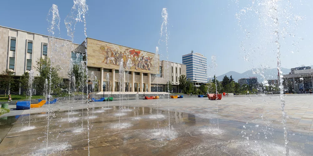 Water Fountains In Front Of The National Museum In Tirana 1261618499