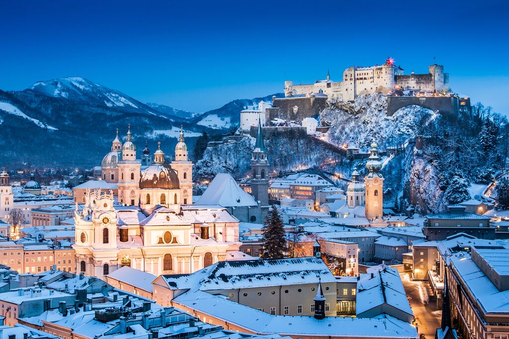 Historic City Of Salzburg In Winter, Austria