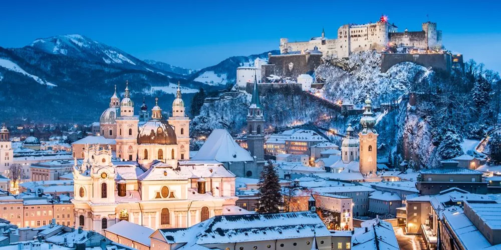 Historic City Of Salzburg In Winter, Austria