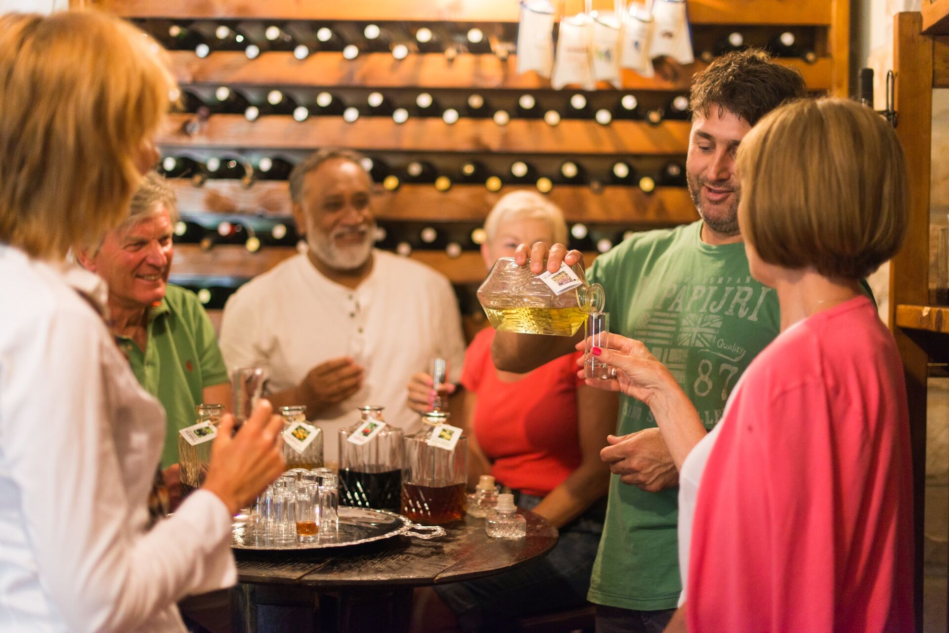 Group of people at a wine tasting