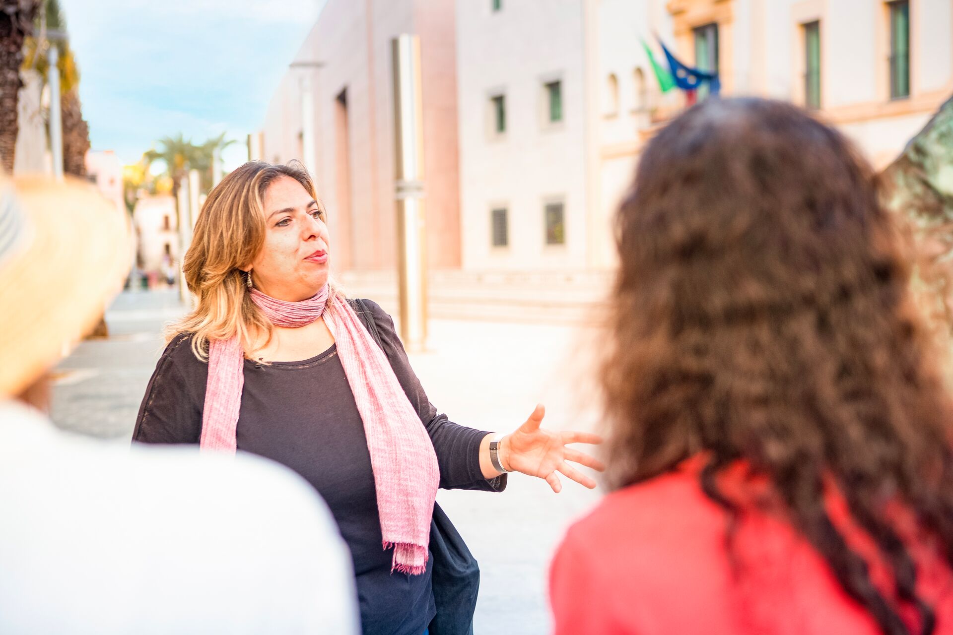 Guests joining a local expert on a MAKE TRAVEL MATTER (R) anti-mafia walking tour in Palermo