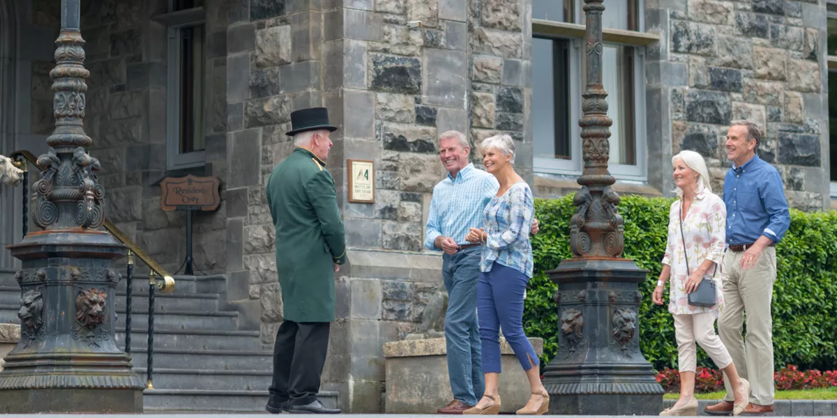 Group of people entering the Ashford Castle