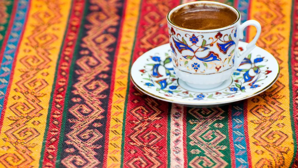 Turkish Coffee On Table In Istanbul, Turkey