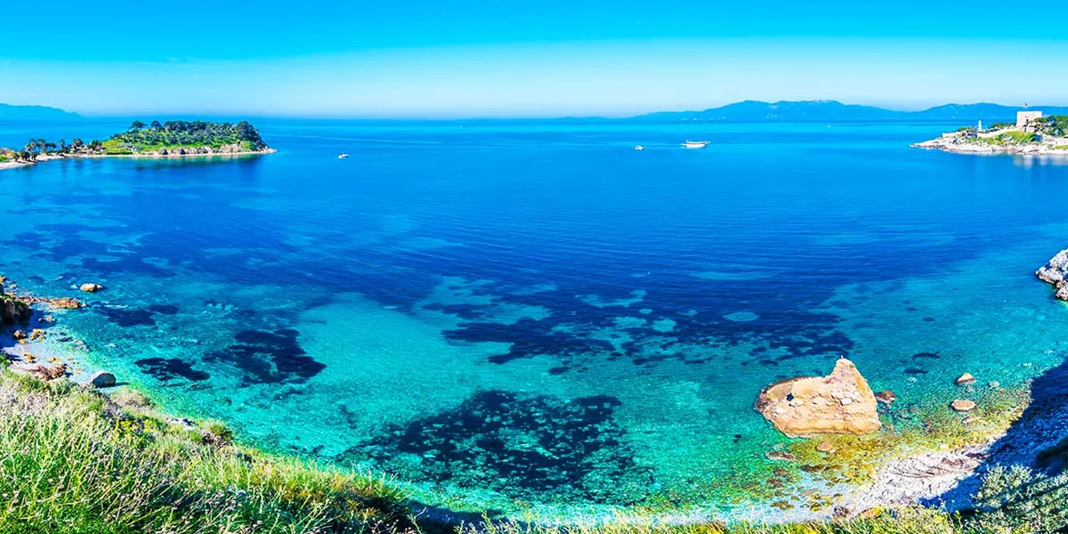 View of the blue lagoon