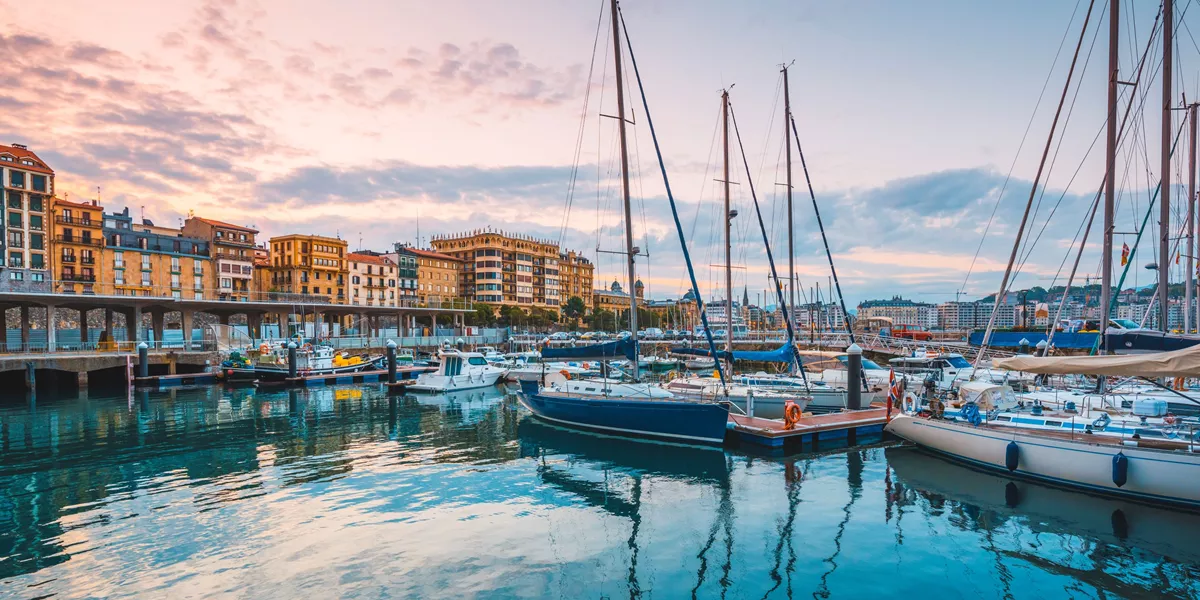 Boats in the harbour at San Sebastian, Spain