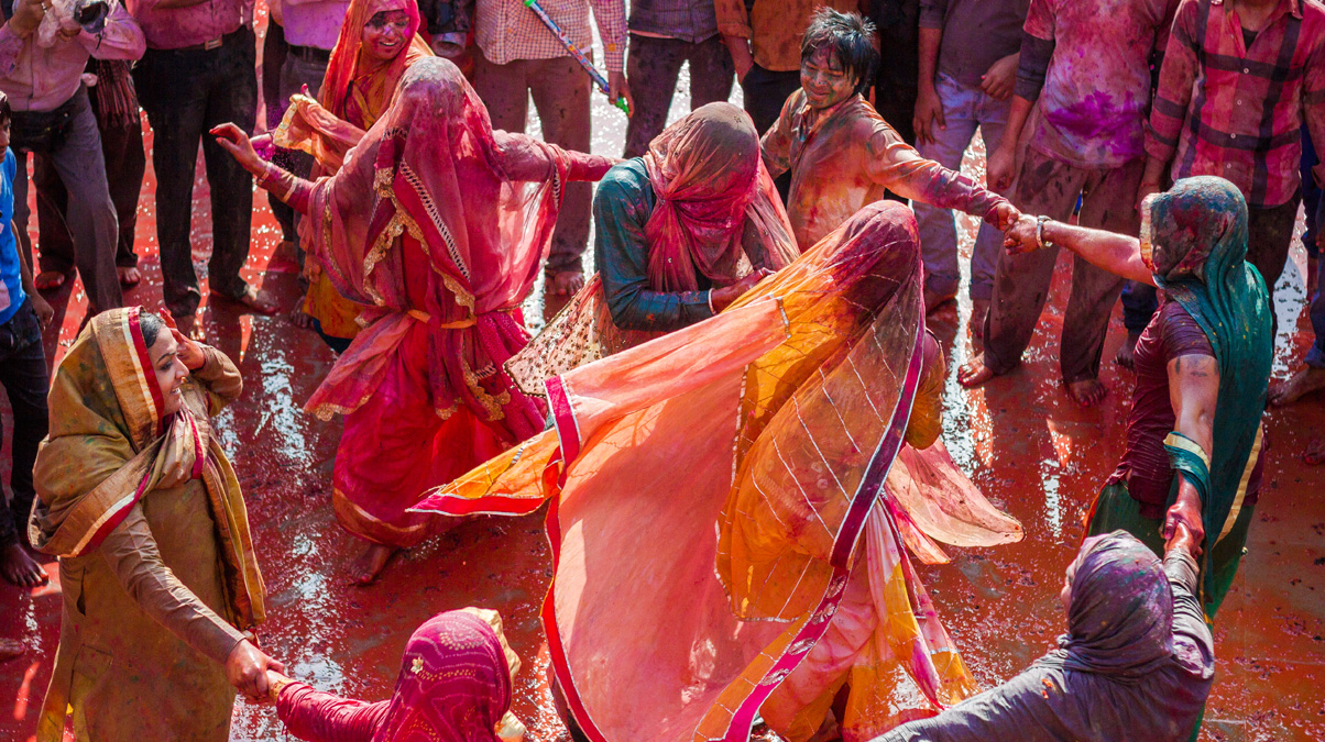 Celebrating Holi Festival in India