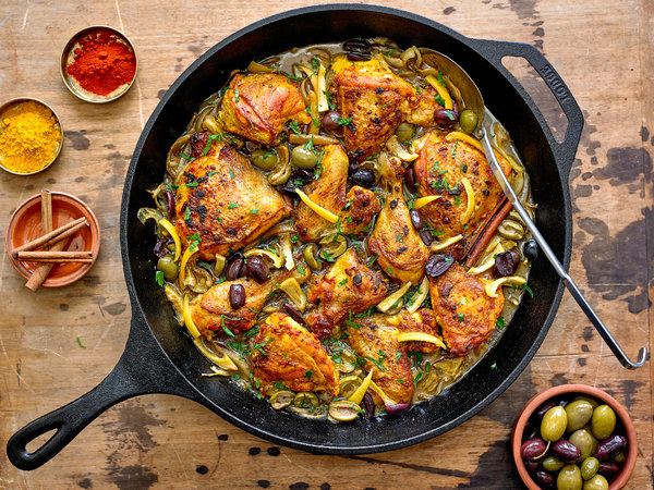 Chicken tagine with preserved lemon and olives