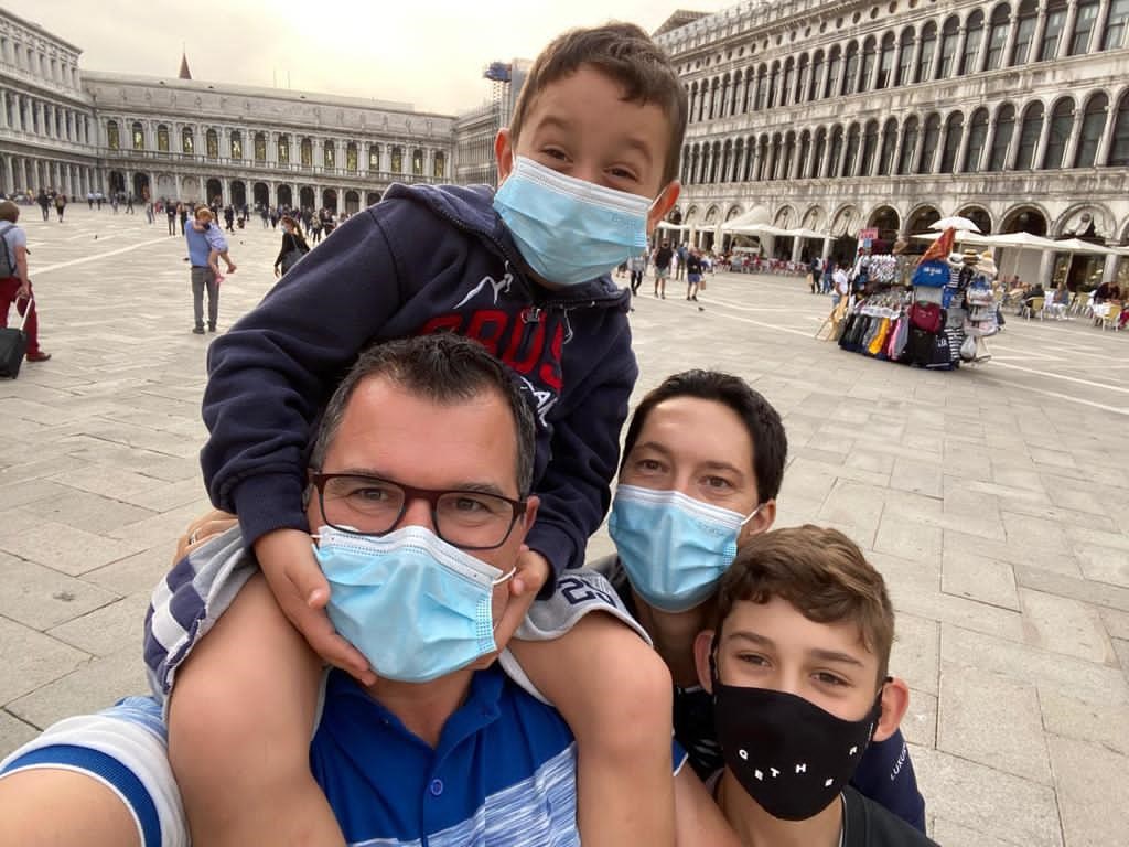 Ulla'sfamily in St Mark’s square in Venice