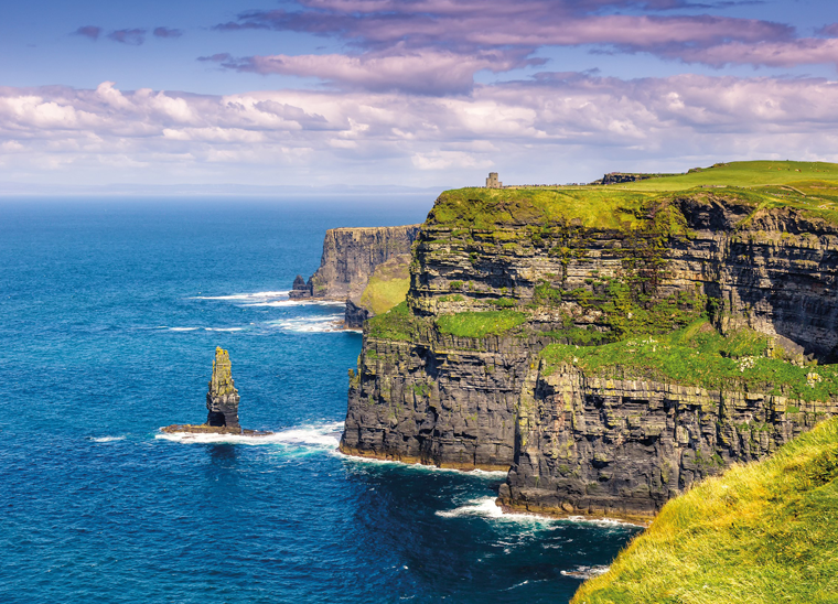 The Cliffs of Moher, Ireland, on a clear sunny day
