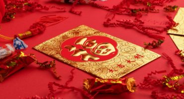 red and gold envelopes Chinese culture