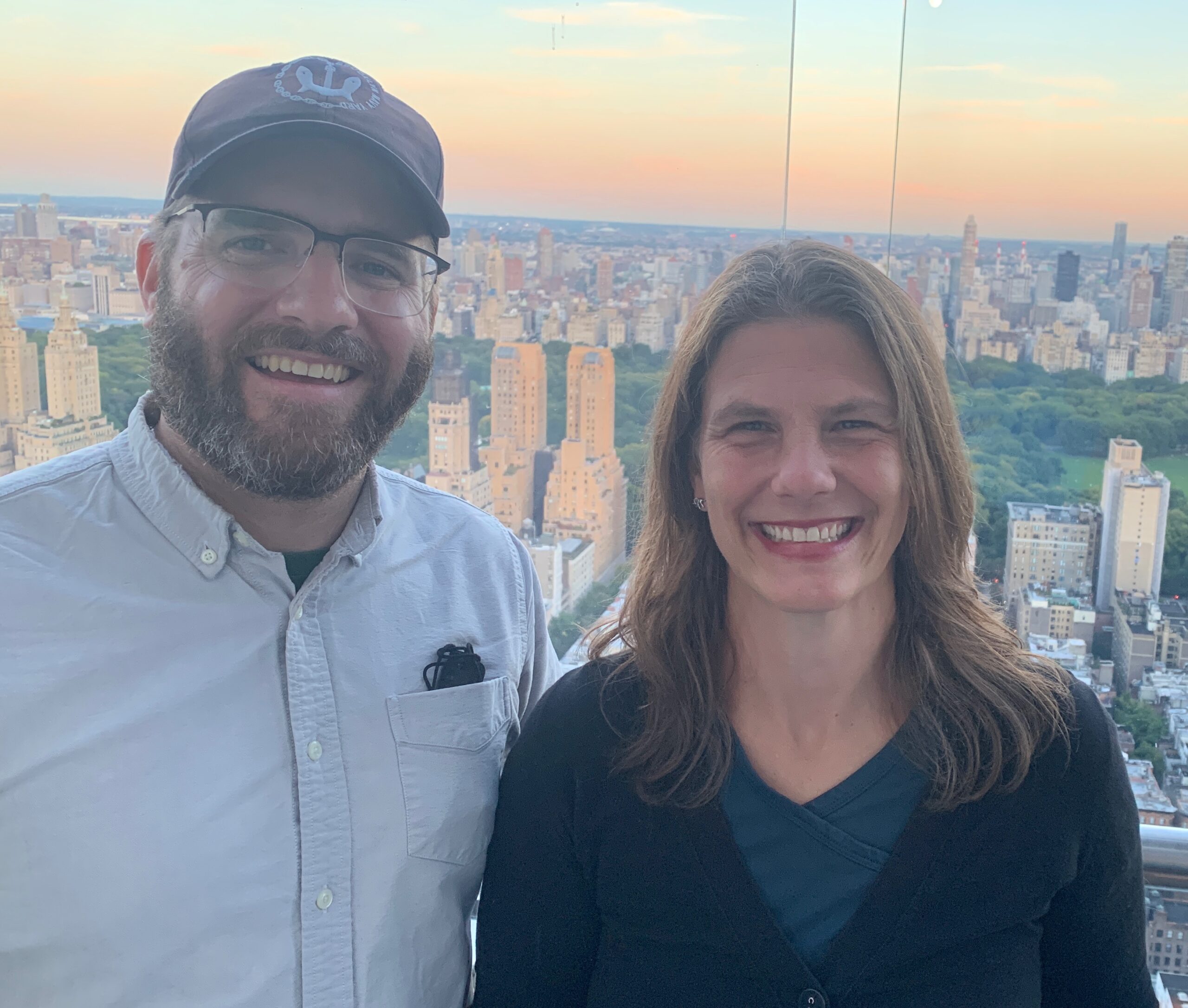 Image of Cindy and Andrew from Turnstile Tours, atop the Empire State Building
