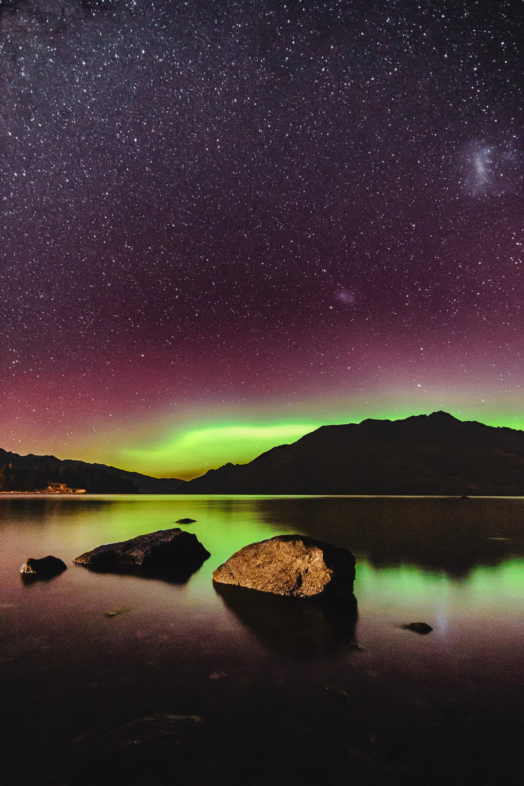 The Aurora Australis lighting up the skies over New Zealand