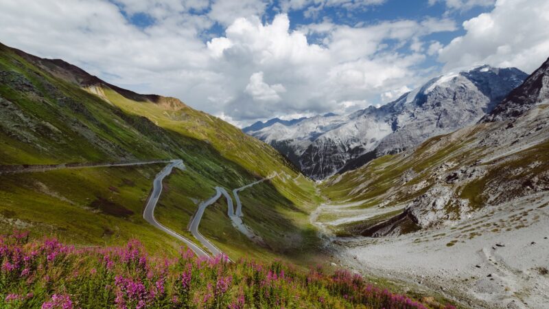 Stelio mountain pass, the alps, Italy