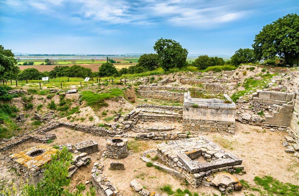 The archaeological remains of the lost city of Troy, Greece