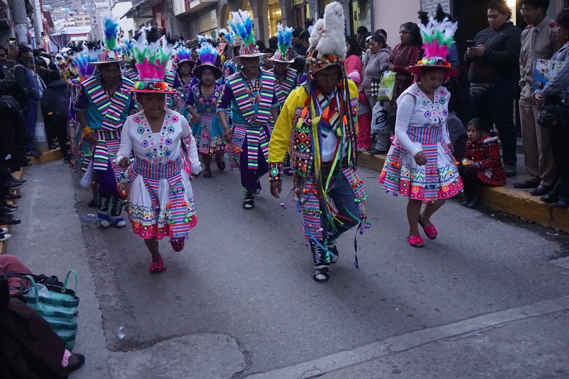 The mountain festival Festival de la Candelaria in Lake Titicaca, Peru