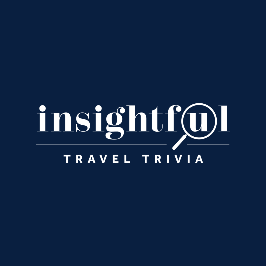 The logo for insightful travel trivia captures the essence of adventure and knowledge, inviting users to indulge in captivating insights.