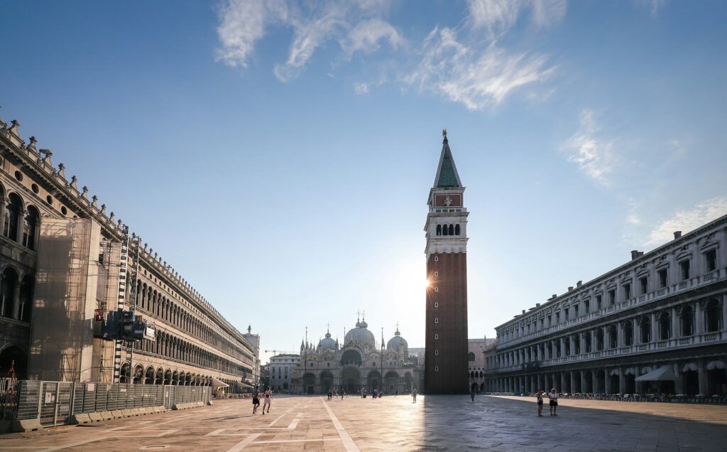 An empty St Mark's Square, Venice