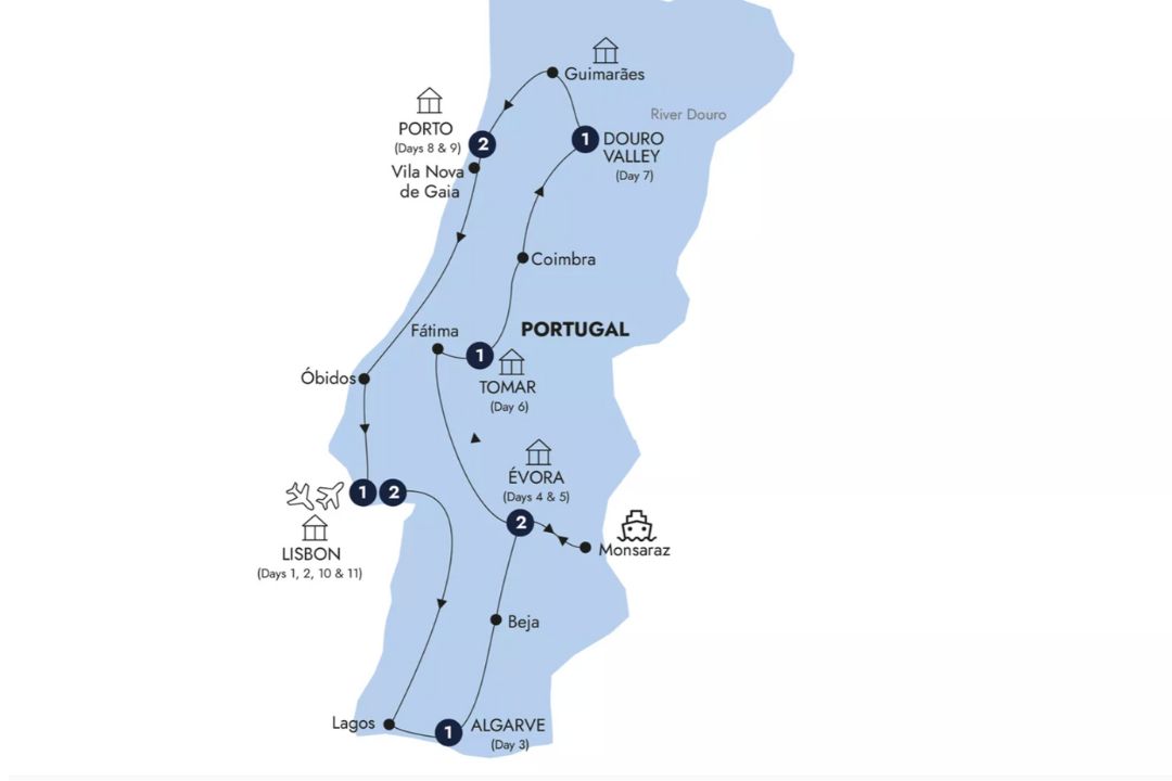 portugal trip map
