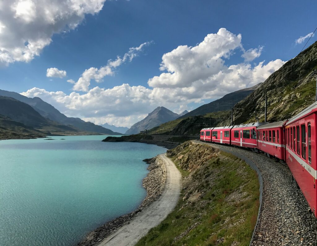 Close up of Glacier Express train