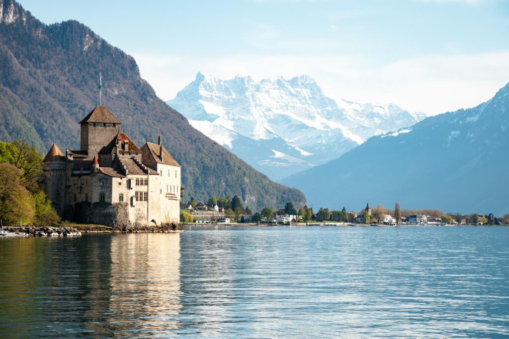 Chillon Castle overlooking Lake Léman